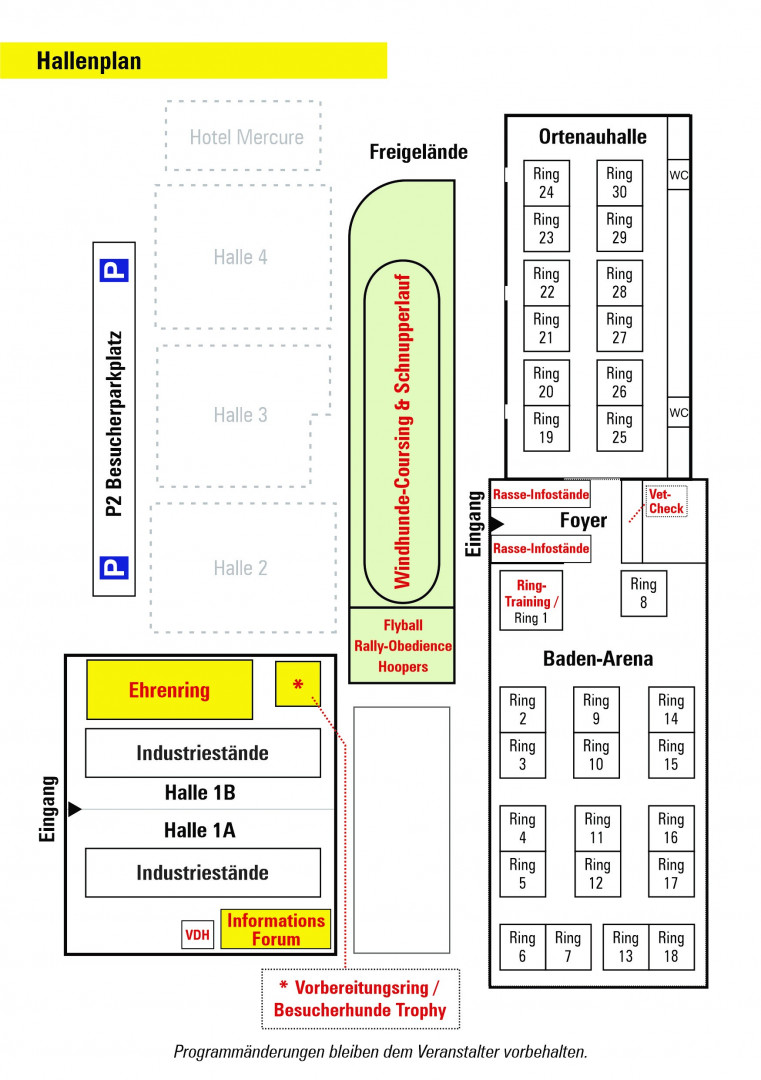 Hallenplan Rasseneinteilung